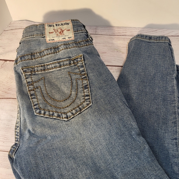 True Religion Jeans Women Blue JENNIE Curvy Super Skinny Mid Rise Size 30 - Picture 4 of 11
